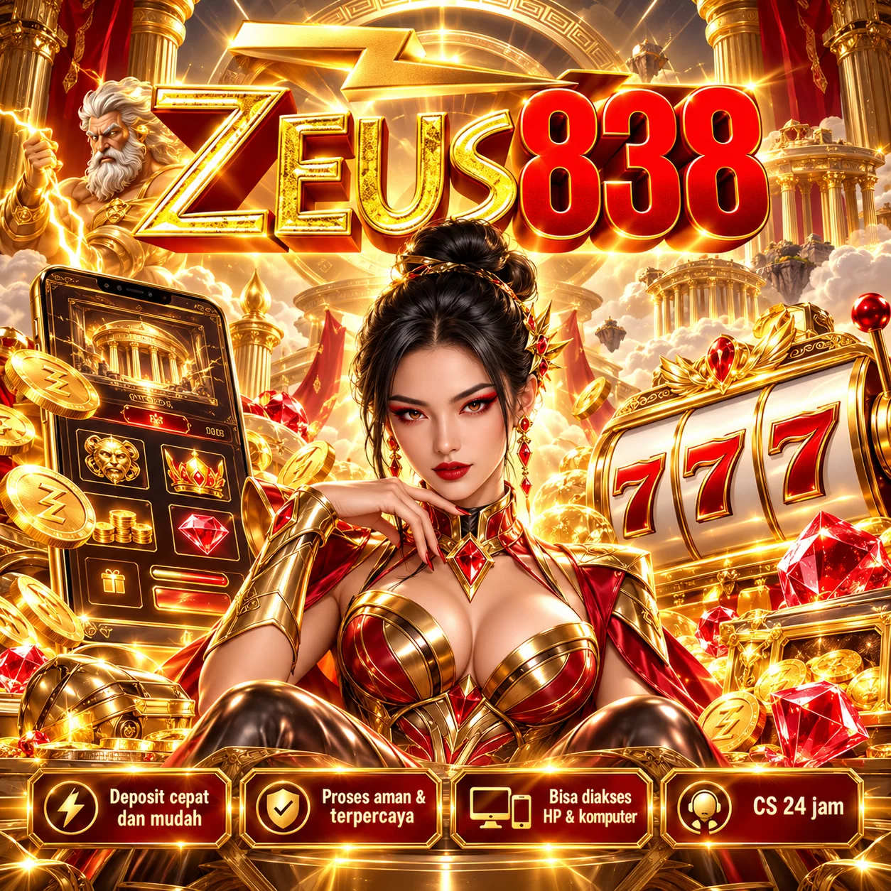Banner ZEUS838 SPACE persegi untuk artikel beranda